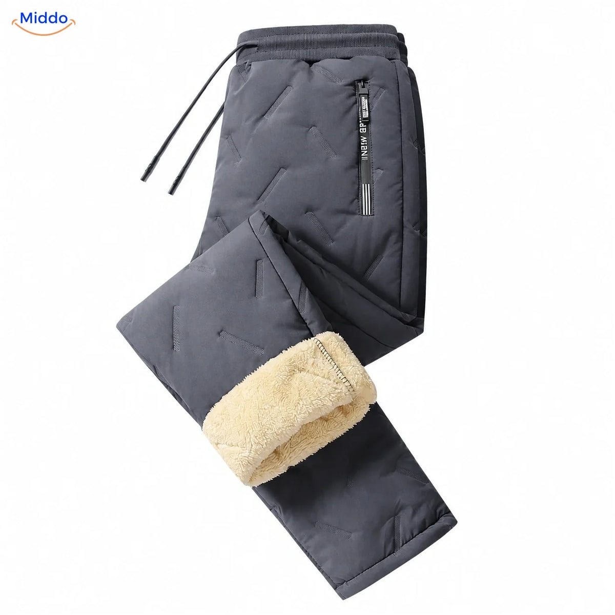 Thermoflex fleece lined winter pants in gray, straight leg
