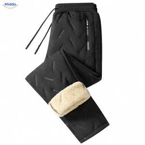 Thermoflex fleece lined winter pants in black, straight leg