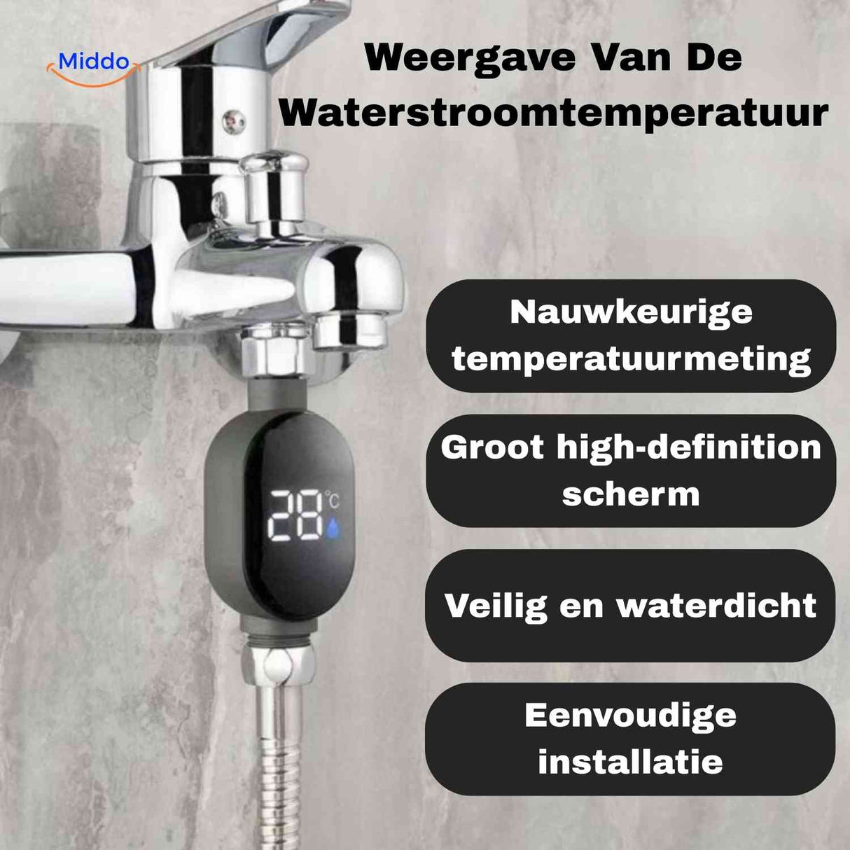 Precise temperature measurement sensor delivers accurate water heat detection up to 50°C.