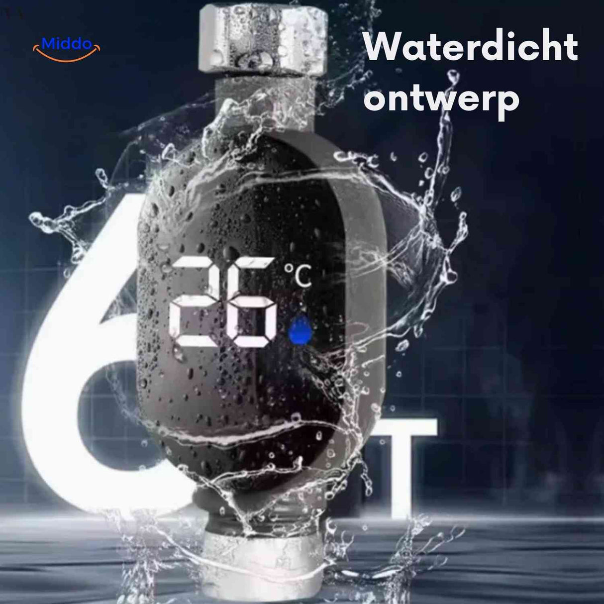 Waterproof thermometer design with durable LED display resistant to moisture and splashing.