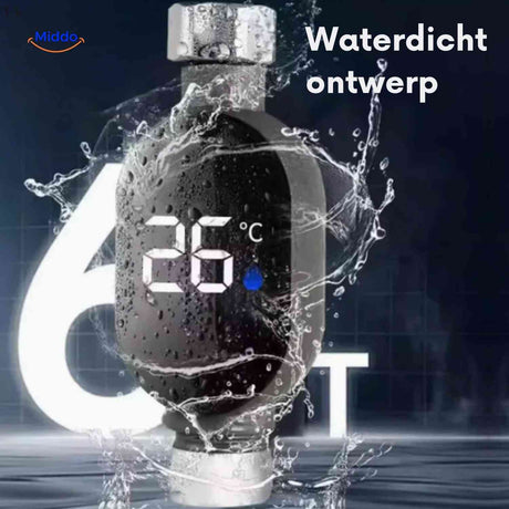 Waterproof thermometer design with durable LED display resistant to moisture and splashing.