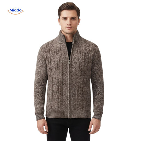 Brown thermoknit vest in full front view, demonstrating warm earth-tone color option.