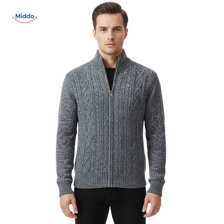 Dark gray thermoknit vest full front view, showing neutral color option and structured fit.