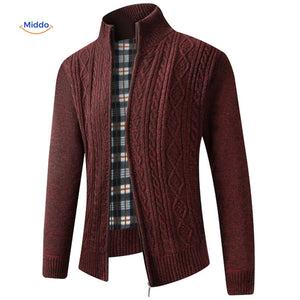 Red lined thermoknit vest for men, combining warmth with bold color for active wear.