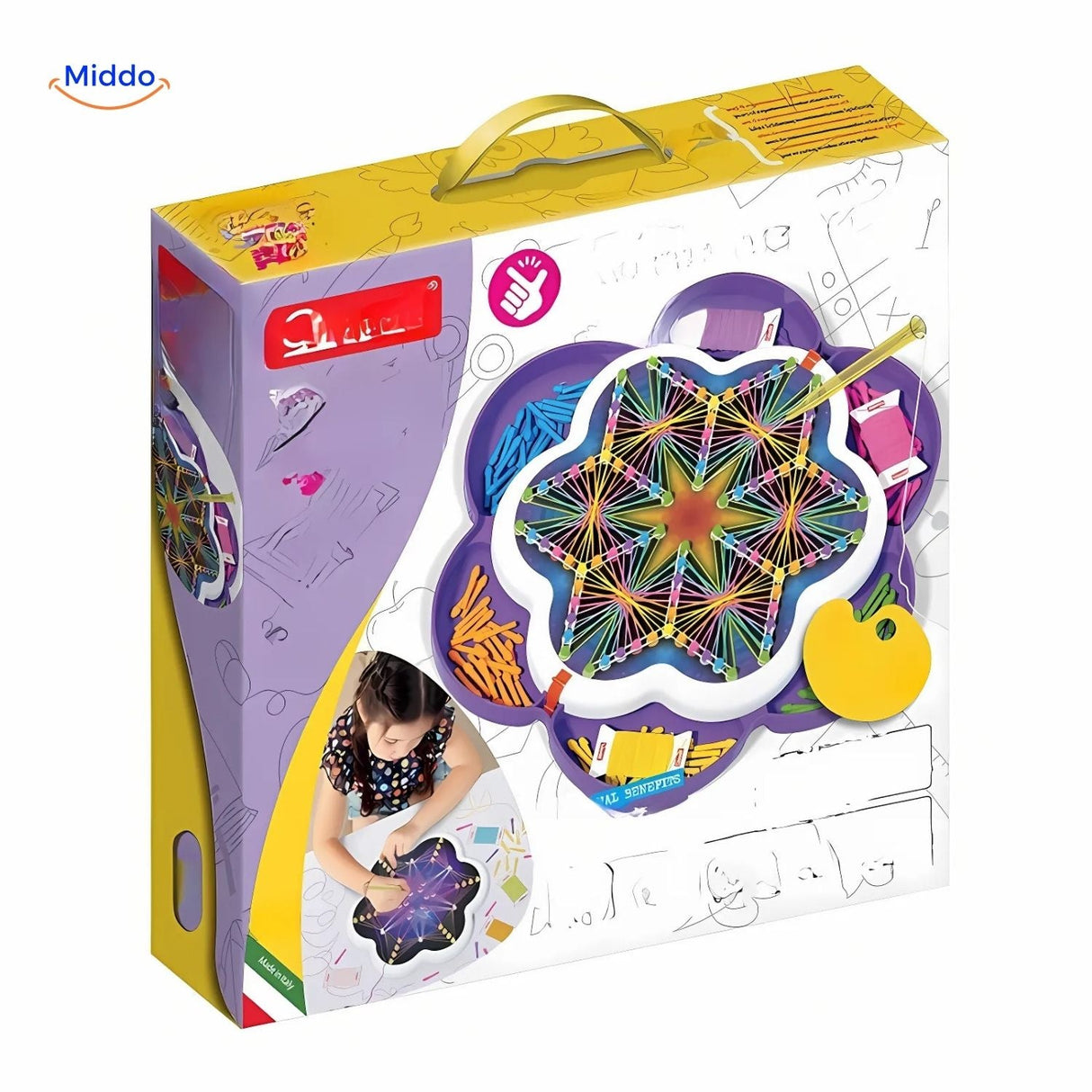 Kids enjoying creative play with ThreadArt Builder string puzzle toy.