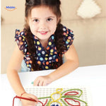 ThreadArt Builder creative string puzzle displayed with colorful wooden base and threads.