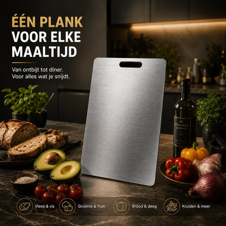SafeCut titanium board as an everyday essential in modern kitchens.