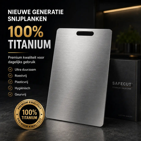 SafeCut titanium cutting board with premium finish and sleek design.