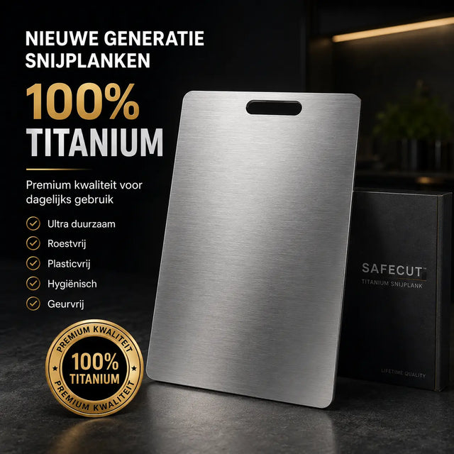 SafeCut titanium cutting board with premium finish and sleek design.