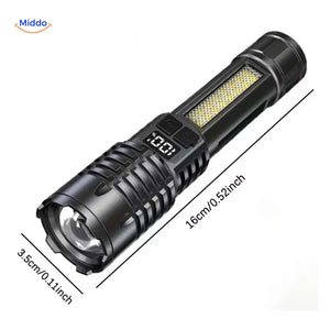Compact Torchlite LED flashlight showing size and dimensions specifications.