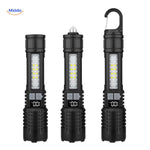 Torchlite multifunctional flashlight with emergency hammer and attachment hook.