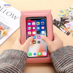 TouchScreenGo compact shoulder bag with responsive touchscreen back pocket.