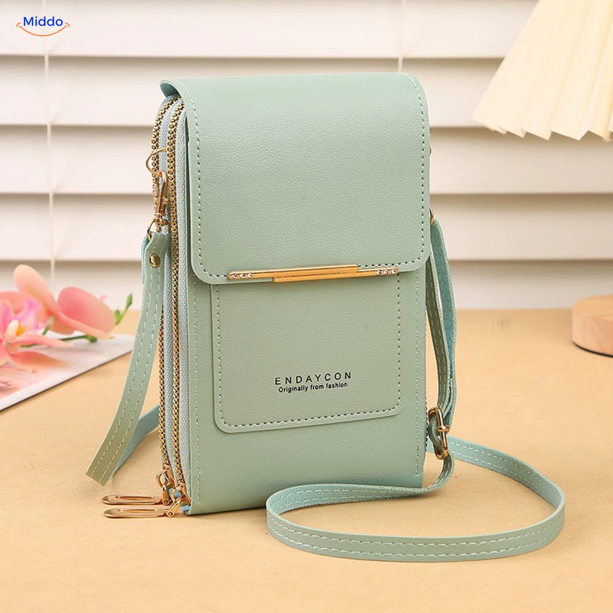 TouchScreenGo crossbody phone bag, green