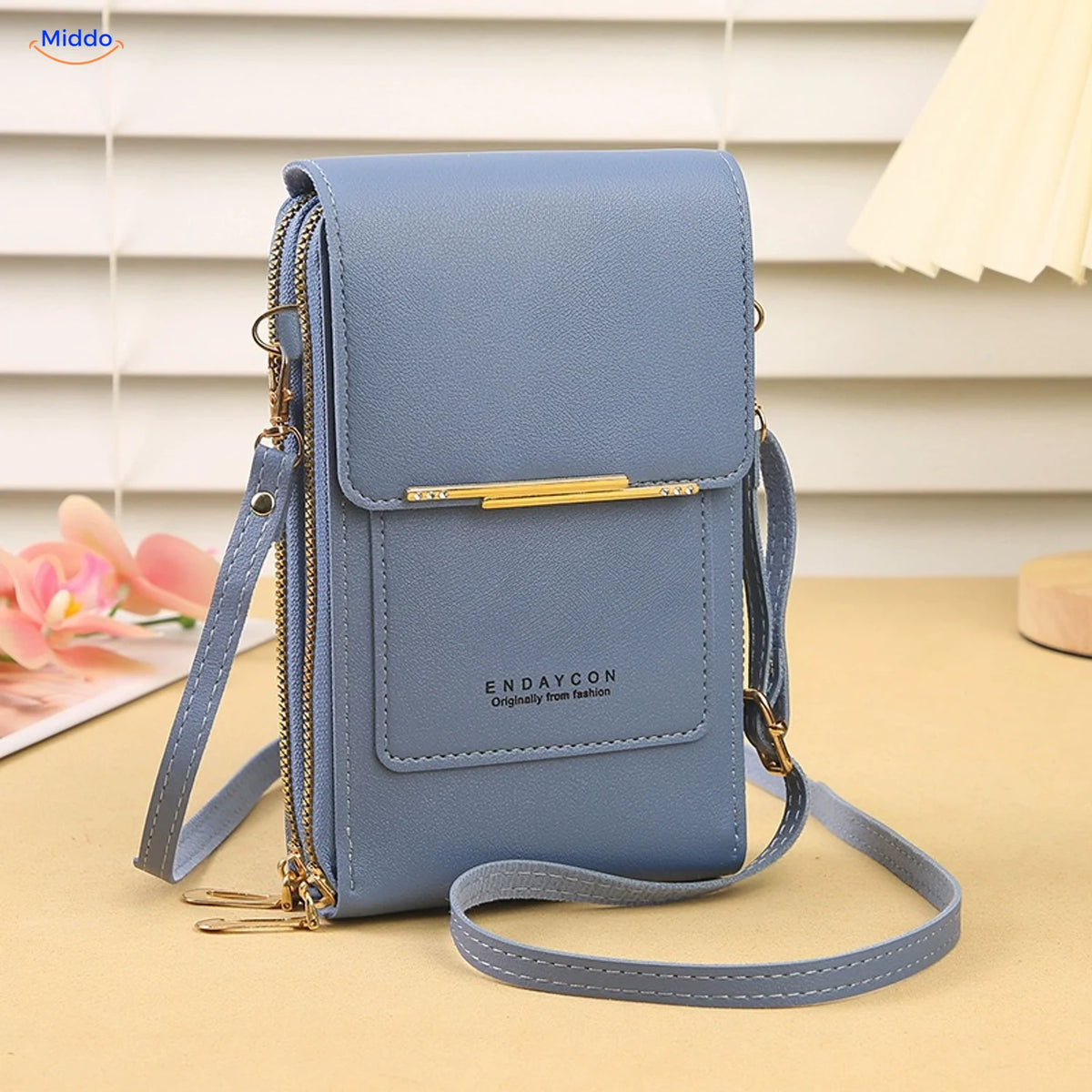 TouchScreenGo crossbody phone bag, blue