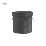 Dark gray toy storage bag in a simple solid color.