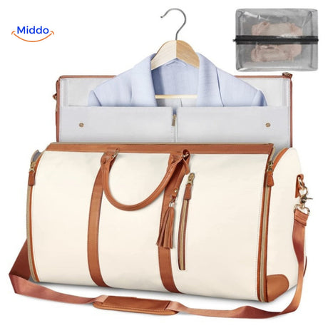 TravelPro luxe garment duffel in crisp white finish.