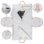 Interior compartments and pockets for organized travel packing.