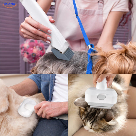 Trimming and brushing pet fur with Furiva attachments