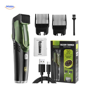 Trimora green hair clipper with display and accessories