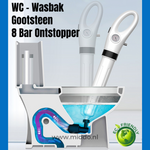 Turbo air pressure drain blaster with 8-bar pressure pump for clearing clogs in sinks and toilets