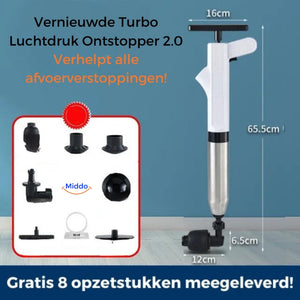 Durable stainless steel details and finish of the Turbo Drain Blaster.