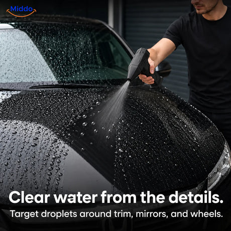 TurboJet Pro directing airflow over water droplets on a car hood