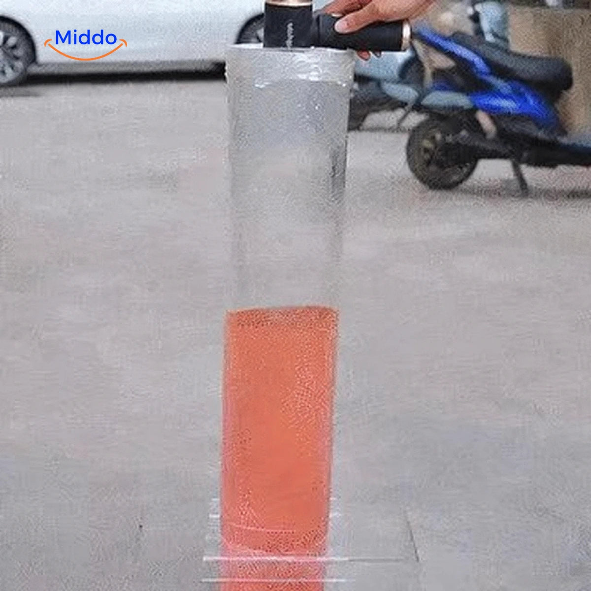 TurboVacuum handheld cleaning demonstration outdoors.