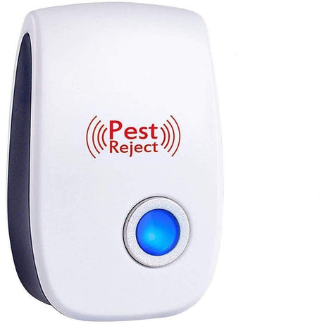 Pest repeller using ultrasonic frequencies to repel unwanted insects and pests.