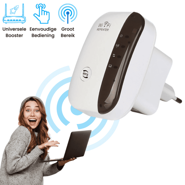 UltraWifi Pro WiFi range extender device showcasing modern design and connectivity features.