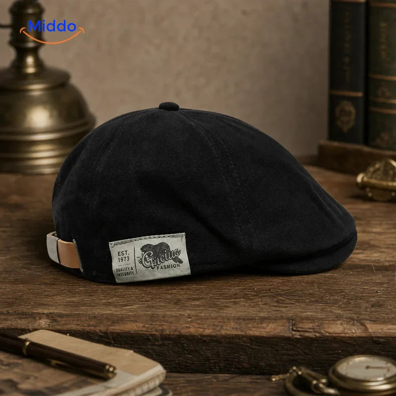 Urban Heritage Flat Cap Blue on desk
