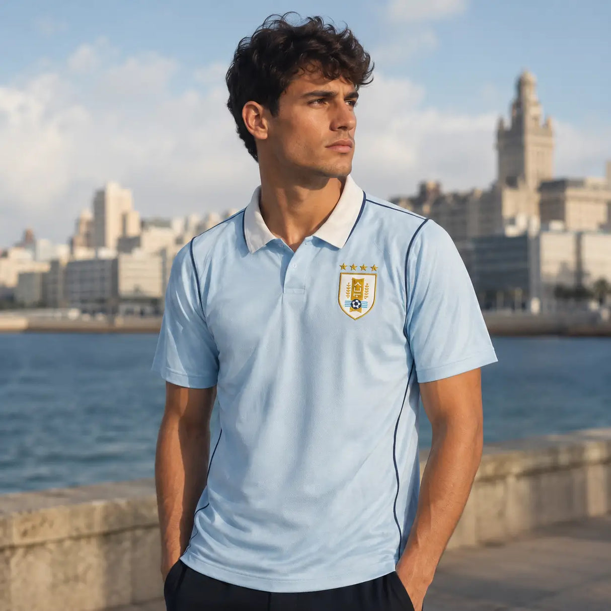 Uruguay 2026 World Cup supporter jersey in light blue.