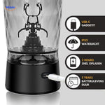 USB-C rechargeable electric shaker bottle with fast charging capability.