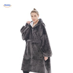 USB rechargeable heated sweater shown from the side, highlighting the jacket-style cut.
