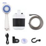 Portable shower designed for use with warm water for enhanced comfort and relaxation.