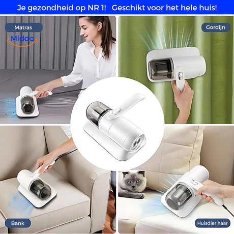User-friendly UV dust mite vacuum for everyday home use on beds and sofas
