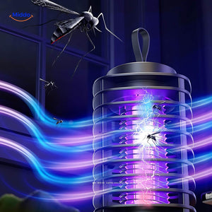 UV insect killer operating with ultraviolet light to trap flying insects.