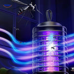 UV insect killer operating with ultraviolet light to trap flying insects.