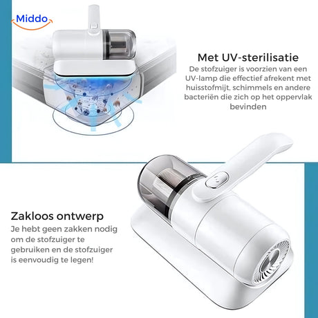 Ergonomic UV mattress vacuum with comfortable grip for effective dust mite removal