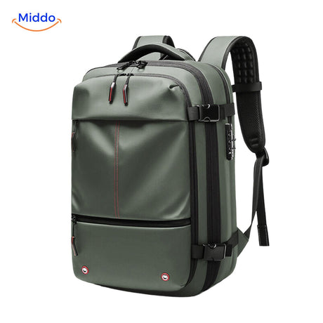 VacuPro travel backpack in military green modern color option.