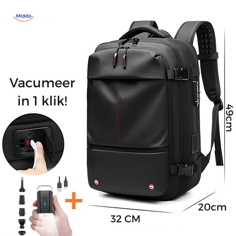 VacuPro travel bag with vacuum pump and bonus portable pump accessory.