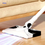 MopVac Pro sterilizing and vacuuming floors with integrated blue light.