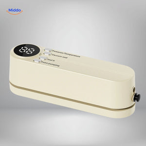 FoodSeal vacuum sealer in elegant cream finish for modern kitchens.