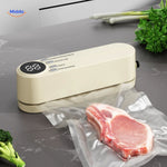 Cordless vacuum sealer designed for preserving meat products effectively.