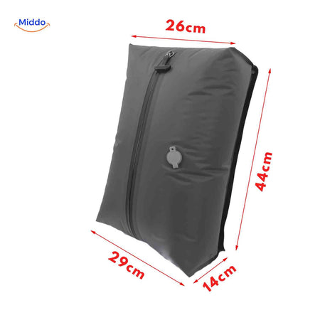 Vacubag waterproof vacuum travel compression bag with zipper and air release valve.