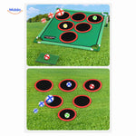 Velcro target shooting feature for golf chipping game play.