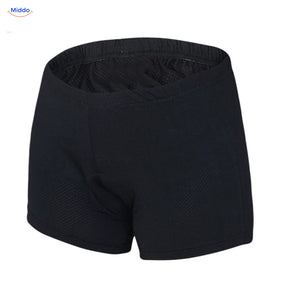 Front view of black cycling underwear for women
