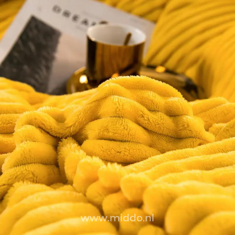 Folded velvet fleece duvet cover showing premium material quality.