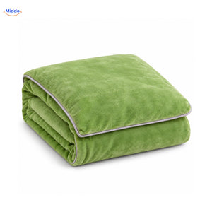 Velvety plush duvet cover in Avocado Green