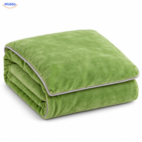 Velvety plush duvet cover in Avocado Green