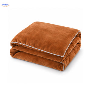 Velvety plush duvet cover in Camel